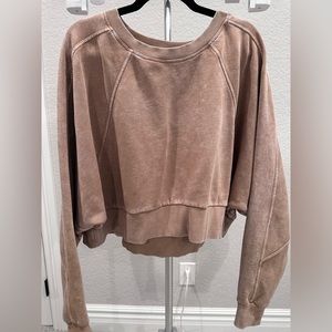 Lorna Jane Vintage Wash Batwing Crop Jumper